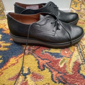 Hispanitas Black Leather Women's Loafers